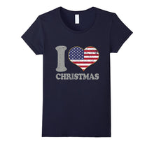 Christmas T Shirt American Flag Tee Vintage Men Women Youth