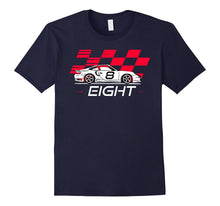 Race Car 8th Birthday T-Shirt Eight Year Old Boy Party