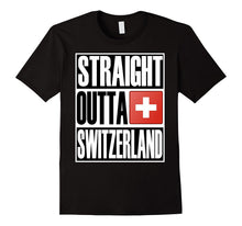 Straight Outta Switzerland Funny Swiss Gift Flag T-Shirt