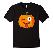 Pumpkin Halloween Emoji Costume T-Shirt Happy Smile Tongue