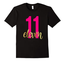 11th Birthday Shirt Gift Gold Girls Kids Daughter Eleven 11