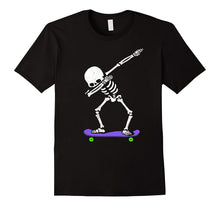Halloween Dabbing Skeleton SKATEBOARD T-Shirt Dab Skater Tee