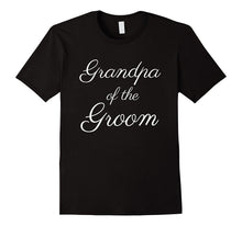 Mens Grandpa of the Groom T-Shirt, White Script Font