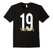 19th Birthday Shirt Gift Gold Teen Bestie Nineteen 19