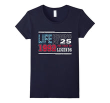 25th Birthday T-Shirt Born in 1992 Life Begins at 25