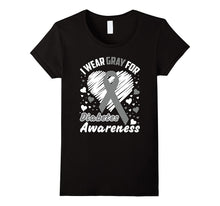 I Wear Gray for Diabetes Awareness T-Shirt, Grey Ribbon