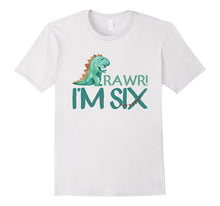 6th Birthday Dinosaur Tshirt Age 6 Year Old Boy Girl Shirt