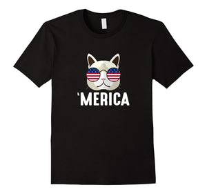 'Merica - Cat Flag Glasses - T-Shirt