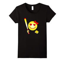 Cute Emoticon Softball Player T Shirt Girls Teens Funny Tee