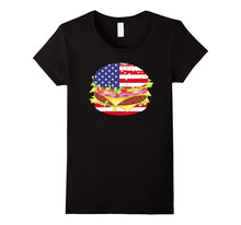 Hamburger USA Flag T-Shirt - 4th of July BBQ