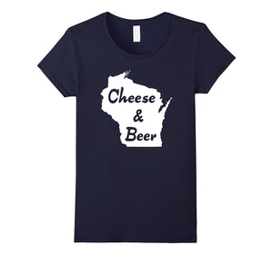 "Cheese & Beer - Wisconsin" Old Fashion Wisco Brew T-Shirt