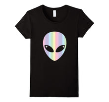 Alien Head T Shirt-Holographic Glow Effect