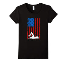 Swimming, American Flag Sports Player Silhouette T-Shirt