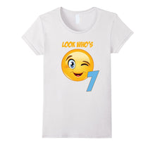 Kids 7th Birthday Emoji Gift T-Shirt for 7 Yr Old Girls Boys