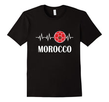 Soccer Heartbeat T-Shirt I Love Morroco Flag Futbol Shirt