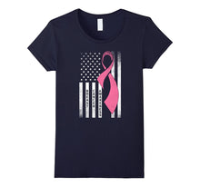 Breast Cancer Awareness T-Shirt American Flag Distressed Tee