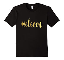 11th Birthday Shirt Gift Gold Hashtag Milestone Eleven 11