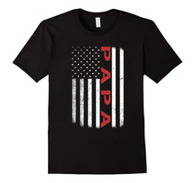 American Red PAPA Flag T-Shirt Father's Day Gift