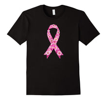 Breast Cancer Awareness Pink Floral Flowers Ribbon T-Shirt