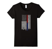 Firefighter Police Officer Red & Blue Line Flag T-Shirt