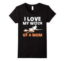 I Love My Witch of a Mom Funny Halloween T-Shirt for Kids