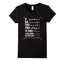2nd Wedding Anniversary Tee Shirt Marriage Gift for Couples