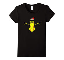 Funny Softball Snowman Santa Christmas Gift T Shirt