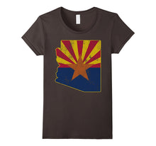 Cool Vintage Distressed Arizona State Outline Flag Shirt