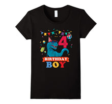4th Birthday Boy T-Shirt Birthday Dinosaur