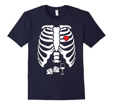 Skeleton Pregnancy Cheese Wine X-Ray Halloween T-Shirt