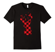 Christmas Reindeer T-Shirt - Christmas ELK Plaid Tshirt Gift