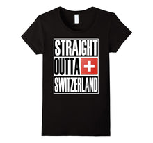 Straight Outta Switzerland Funny Swiss Gift Flag T-Shirt