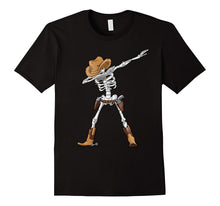 Dabbing Skeleton T Shirt Kids Cowboy Hat Halloween Funny Dab