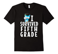 I Survived Fifth Grade T-Shirt Graduation Kids Owl Grad Shir
