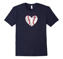Baseball Heart Distressed Cute Mom Love T Shirt Gift Dad