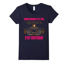 21st Birthday Shirt for Her: Bow Down Queen Pink & Gold