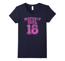 18th Birthday Sports Jersey T Shirt - 18 Year Old Girl Pink