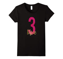 3rd Birthday Shirt Gift Gold Girls Daughter Pink 3 Three