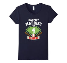 4th Wedding Anniversary T-Shirt Baseball Couple Gift Shirt