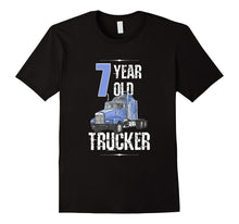 Birthday Shirt Boy 7 Year Old Kids Toddler Trucker T-Shirt