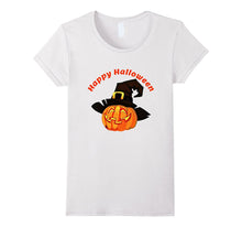 Happy Halloween T-Shirt With Pumpkin in a Witches Hat