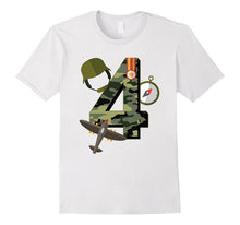 4th Birthday Camouflage Hero Army Soldier T-Shirt