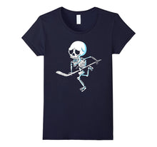 Skeleton Hockey T-Shirt Funny Halloween