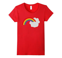 Retro Rainbow Shirt Clouds 1980s Cute Hipster Punk Rave