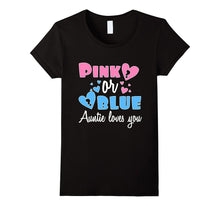 Gender Reveal Party T Shirts Aunt Auntie Pink Blue Love You