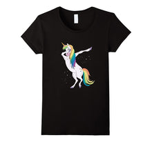 Dabbing Unicorn With Rainbow Men Women T-Shirt