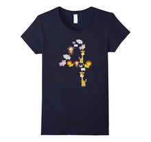 Safari Animals Birthday T-Shirt for 4 Year Old Girls Boys