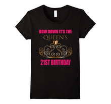 21st Birthday Shirt for Her: Bow Down Queen Pink & Gold
