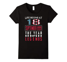 18th Birthday Born in September 1999 Year of Legends T-Shirt
