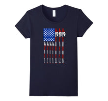 Patriotic Fishing T-Shirt American USA Flag Fishing Pole